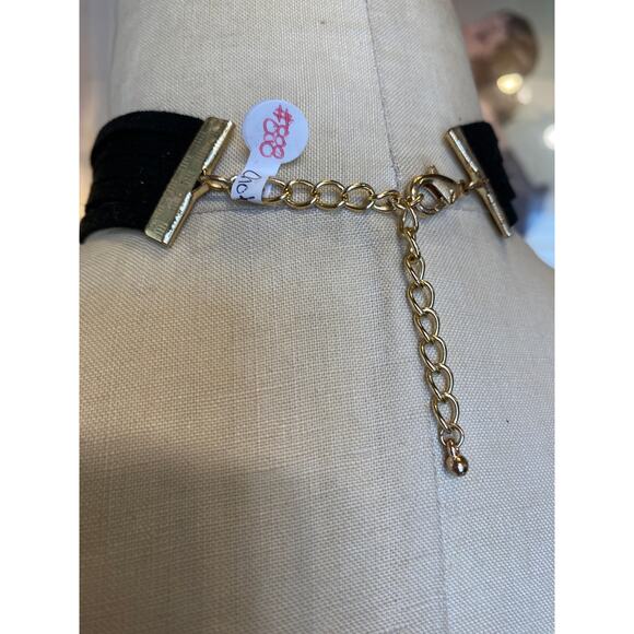 vintage y2k black celestial choker tie collar moon star pearls gothic style 90s - Picture 5 of 5